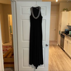 Macy’s JS Boutique floor length black dress Prom/wedding